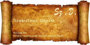 Szekulesz Dávid névjegykártya